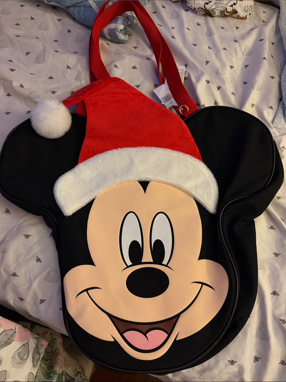 Mickey Mouse Holiday Tote Bag in Black and Red